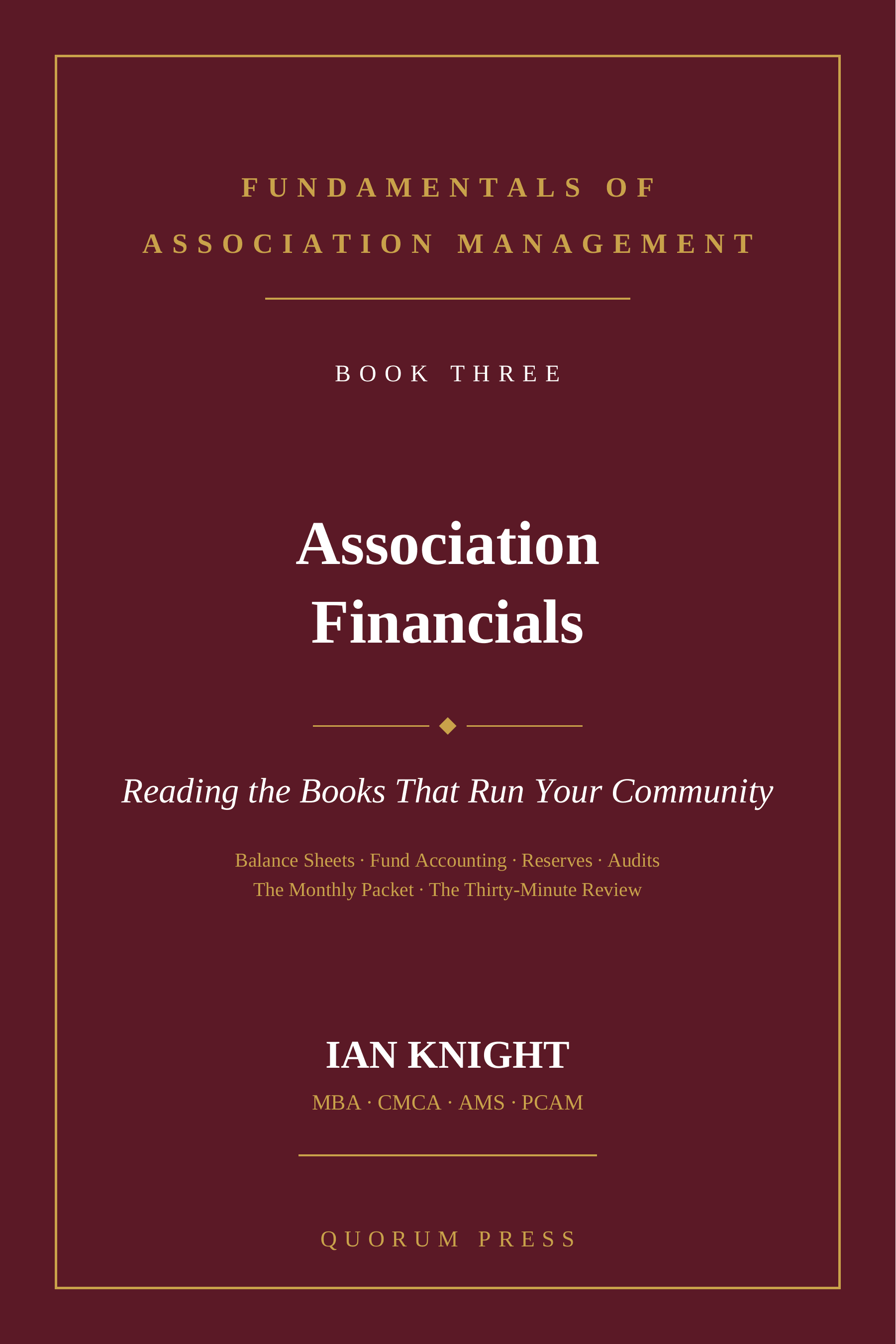 Front cover — Association Financials: What the Money Is Telling You (FOAM Series, Book 3)